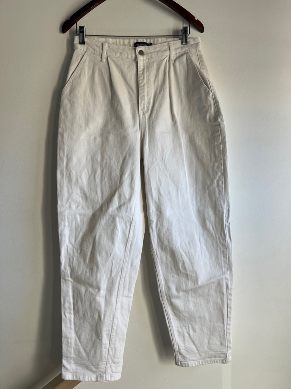 PrettyLittleThing White High-Waist Button Front Jeans